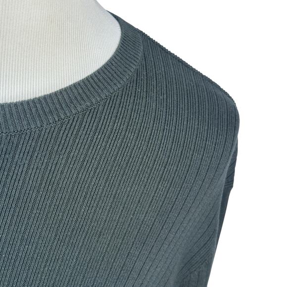 Theory Sweater Mens XL Dark Charcoal Gray Silk Blend Long Sleeve Casual Pullover - Picture 3 of 9
